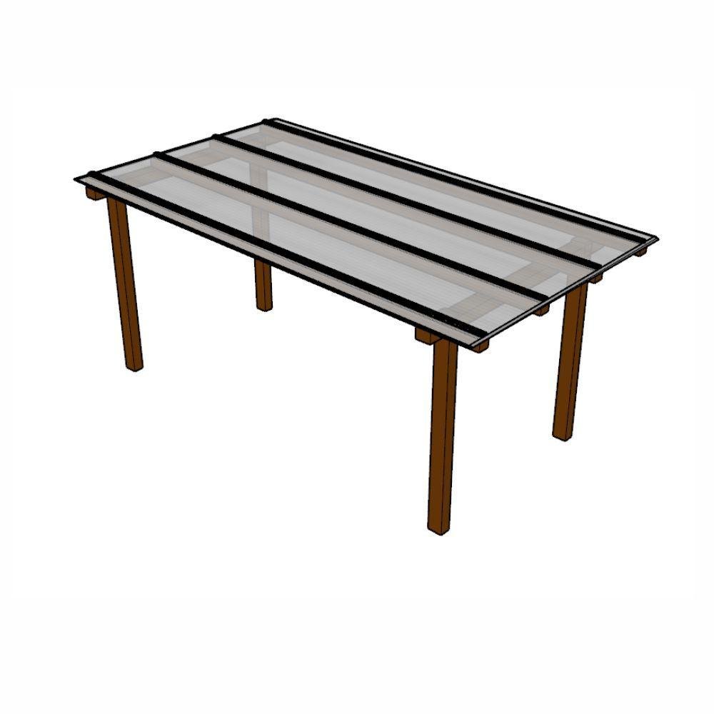 Kit Policarbonato Branco 6mm 2,00m X 6,00m - Perfis Naturais - 1