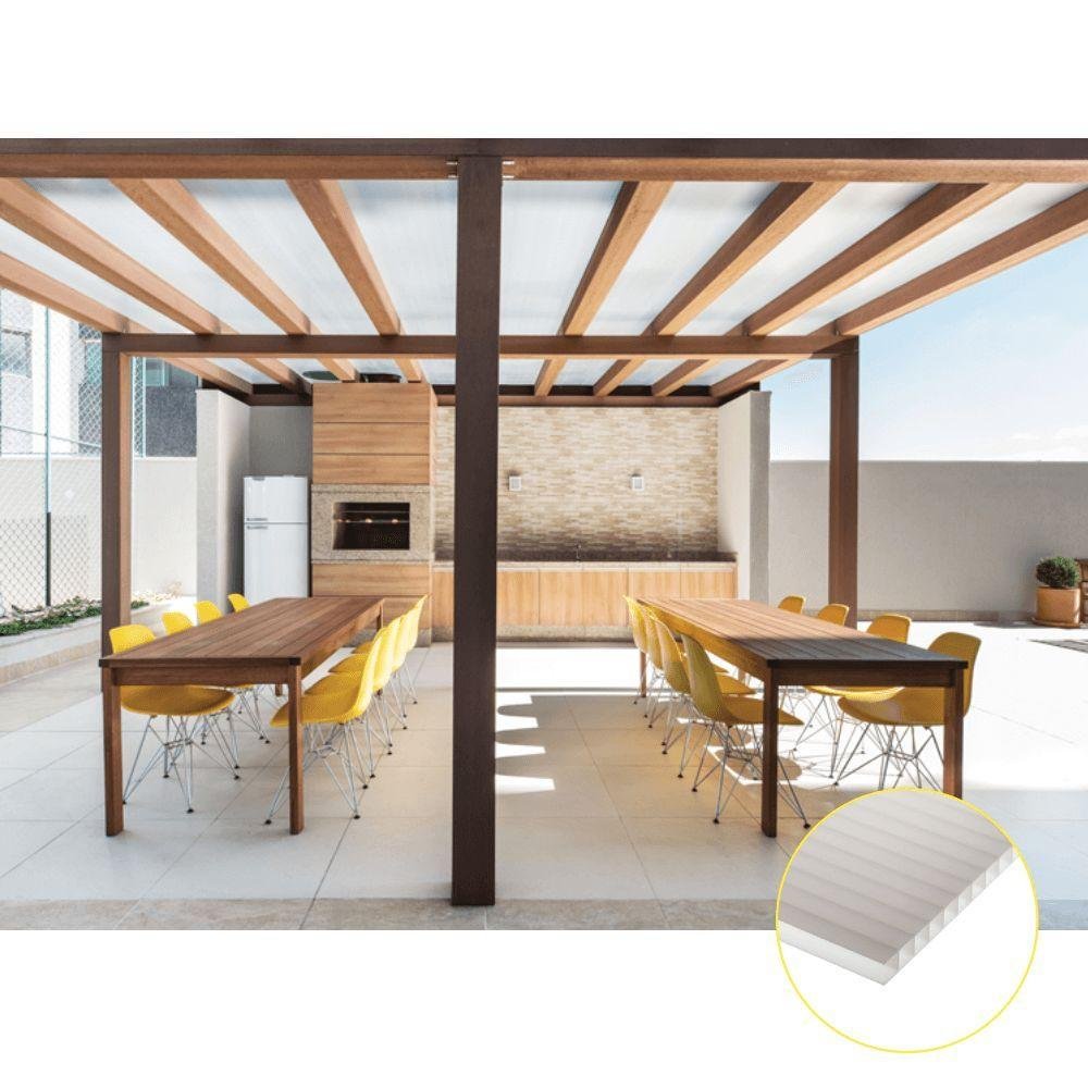 Kit Policarbonato Branco 6mm 2,00m X 6,00m - Perfis Naturais - 3