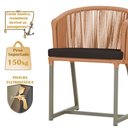 Ver imagem 4 de Mesa com 4 Cadeiras de Jantar Roma 100cm e Noronha em Aluminío Fendi Corda Nautica Estofado 9 Trama