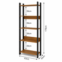 Ver imagem 6 de Kit 2 Estantes para Livros 1 Porta 10 Prateleiras Estilo Industrial Lâmina Mel/Preto - BRV Móveis