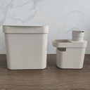 Ver imagem 5 de Lixeira Para Pia De Cozinha 4,7L E Dispenser Porta Detergente E Organizador 650ml Bege OU