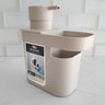 Dispenser De Detergente 650ml Organizador De Pia Porta Detergente E Esponja Bege OU - 6