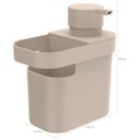 Ver imagem 3 de Dispenser De Detergente 650ml Organizador De Pia Porta Detergente E Esponja Bege OU