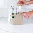 Ver imagem 2 de Dispenser De Detergente 650ml Organizador De Pia Porta Detergente E Esponja Bege OU