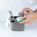 Ver imagem 6 de Dispenser De Detergente 650ml Organizador De Pia Porta Detergente E Esponja Chumbo OU