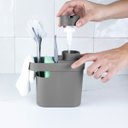Ver imagem 5 de Dispenser De Detergente 650ml Organizador De Pia Porta Detergente E Esponja Chumbo OU