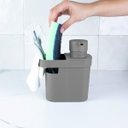 Ver imagem 4 de Dispenser De Detergente 650ml Organizador De Pia Porta Detergente E Esponja Chumbo OU