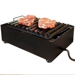 Char Broiler a Gás 8 Caulins Fogareiro Grelha Chapa Hambúrguer Grill Aço Carbono - 1