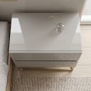 Ver imagem 6 de Mesa de Cabeceira Eros 60cm Off White com Pés Dourado Estilo Industrial para Quarto com 2 Gavetas