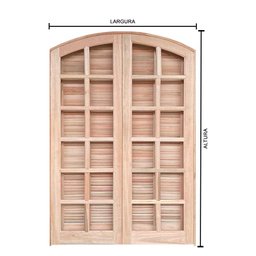 Porta Balcão de Abrir / Abrir de Madeira Padrão Cedro em Arco Bat.14 Cm- 2.15 (a) X 1.00 (l) - 5