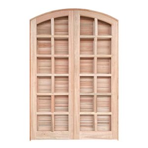 Porta Balcão de Abrir / Abrir de Madeira Padrão Cedro em Arco Bat.14 Cm- 2.15 (a) X 1.00 (l)