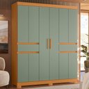 Ver imagem 1 de Guarda-Roupa 10 Portas e 02 Gavetas Olímpia Verde/Cinamomo/Sálvia