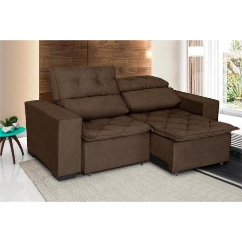 Sofá Retrátil e Reclinável 1,50m 2 Lugares Suede Soft Slim