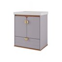 Ver imagem 7 de Gabinete para Banheiro 60cm com 2 Portas 1 Gaveta e Cuba de Embutir Trancoso Cinza/Platina