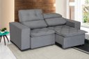 Ver imagem 1 de Sofá Retrátil e Reclinável 2,00m 3 Lugares Suede Soft Slim