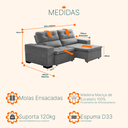 Ver imagem 5 de Sofá Retrátil e Reclinável 2,00m 3 Lugares Suede Soft Slim