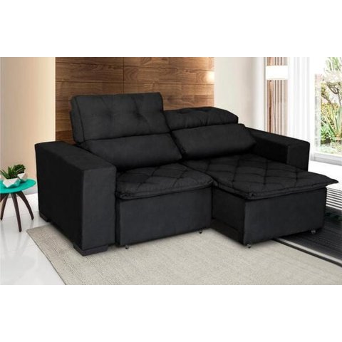 Sofá Retrátil e Reclinável 2,00m 3 Lugares Suede Soft Slim