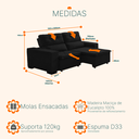 Ver imagem 5 de Sofá Retrátil e Reclinável 2,00m 3 Lugares Suede Soft Slim