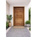 Ver imagem 2 de Kit Porta Pivotante Madeira Maciça Mod. Bbb Couro 215 (a) X 1,18 (l) com Guarnição