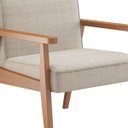 Ver imagem 2 de Poltrona Decorativa Dallas Madeira Maciça Tecido Linho Cor Bege