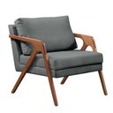 Ver imagem 1 de Poltrona Decorativa Dallas Madeira Maciça Cinza