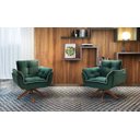 Ver imagem 2 de Poltrona Decorativa Opala Giratória Tecido Veludo Cor Verde
