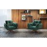 Poltrona Decorativa Opala Giratória Tecido Veludo Cor Verde - 2