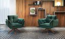 Ver imagem 2 de Poltrona Decorativa Opala Giratória Tecido Veludo Cor Verde