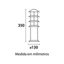 Ver imagem 2 de Poste Balizador Germany Oriental 35cm E27 Bivolt Preto Fosco