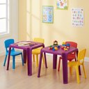 Ver imagem 5 de Kit 4 Mesas Plásticas de Atividades Infantil Rosa Tramontina Adoleta 49x42cm Brinquedoteca Escola
