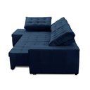 Ver imagem 3 de Sofá de Canto Retrátil e Reclinável com Molas 3,00x2,00 Le Rafaela Suede Azul Madelina Decor