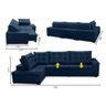 Sofá de Canto Retrátil e Reclinável com Molas 3,00x2,00 Le Jacke Suede Azul Madelina Decor - 1