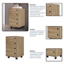 Ver imagem 6 de Kit 2PÇS para Escritório Mesa Industrial Gaveteiro 4 Gavetas Placa e Ponto Marrom Home Office