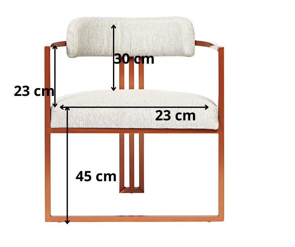 Kit 02 Poltronas Oregon Linho Bege Estrutura Bronze - 9