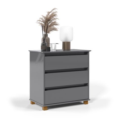 Mesa de Cabeceira Mini Cômoda para Sala e Quarto - Cinza