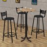 Kit 3 Banqueta Alta Cozinha Banco Balcão Bistrô Aço BQT001X3 Preto - 3
