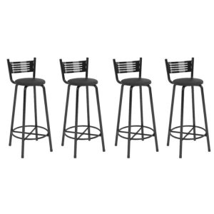 Kit 4 Banqueta Alta Cozinha Banco Balcão Bistrô Aço BQT001X4 Preto