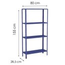 Ver imagem 2 de Estante Aço 4 Prateleiras Livros Cozinha Quarto EAF006 Azul