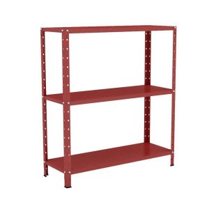Estante Aço 3 Prateleiras Livros Cozinha Quarto EAF007 Vermelho