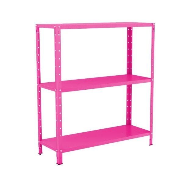 Estante Aço 3 Prateleiras Livros Cozinha Quarto Eaf007 Rosa