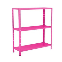Estante Aço 3 Prateleiras Livros Cozinha Quarto Eaf007 Rosa - 1