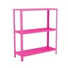 Estante Aço 3 Prateleiras Livros Cozinha Quarto Eaf007 Rosa - 1