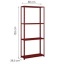 Ver imagem 2 de Estante Aço 4 Prateleiras Livros Cozinha Quarto EAF006 Vermelha