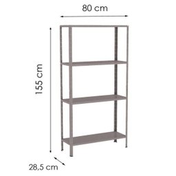 Estante Aço 4 Prateleiras Livros Cozinha Quarto EAF006 Cinza - 2