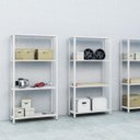 Ver imagem 2 de Estante Aço 4 Prateleiras Livros Cozinha Quarto EAF006 Branca