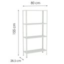 Ver imagem 3 de Estante Aço 4 Prateleiras Livros Cozinha Quarto EAF006 Branca