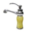 Ver imagem 1 de Torneira Vintage Marmore Cromada Monocomando Água Fria Quente Bancada Luxo