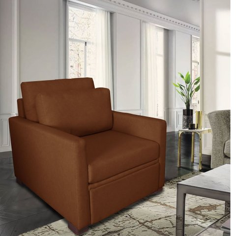 Poltrona Cama Meca_mm que Se Transforma em Sofá Cama Solteiro Resistente e Confortável em Sarja Algo