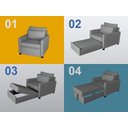 Ver imagem 3 de Poltrona Cama Meca_mm que Se Transforma em Sofá Cama Solteiro Resistente e Confortável em Sarja Algo