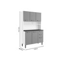 Ver imagem 3 de Cozinha Compacta Bella C/ 6 Portas e 2 Gavetas 120cm Grafite - Bertolini
